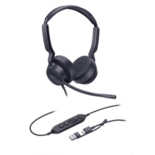 Diadema Alámbrica Yealink UH42 Dual con Audio HD y Conectividad USB-C/A Certificada con Microsoft Teams