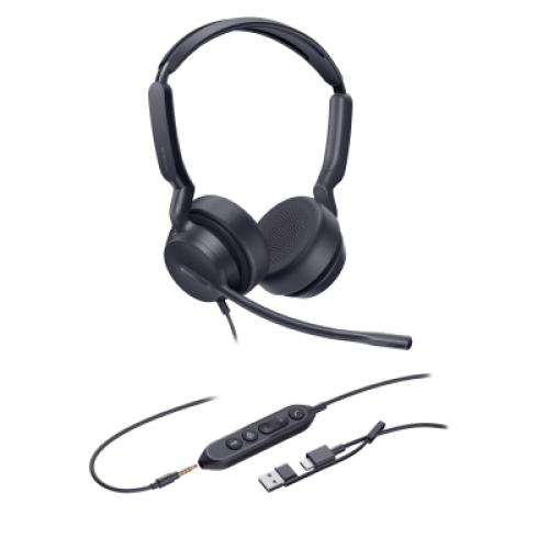 Diadema Alámbrica UH42 SE Dual de Yealink Certificada para Microsoft Teams con USB-C/A