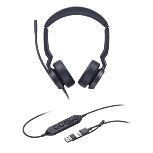 Diadema Alámbrica Yealink UH44 Dual USB-C/A Certificada con Microsoft Teams