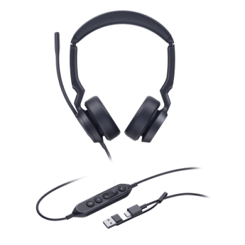 Diadema Alámbrica UH44 Dual UC de Yealink con Conectividad USB-C/A y Amplia Compatibilidad 