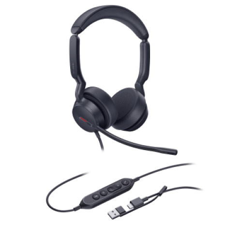 Diadema Alámbrica UH44 Dual UC de Yealink con Conectividad USB-C/A y Amplia Compatibilidad 