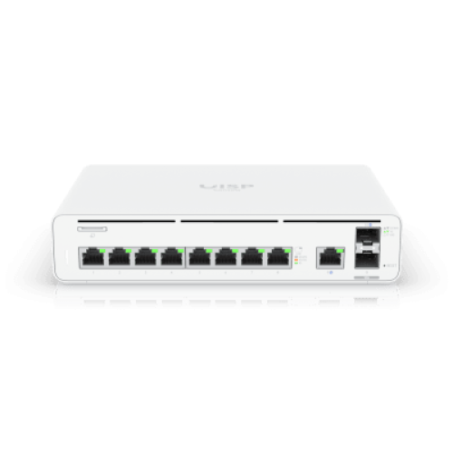 Consola UISP de Ubiquiti / Gateway y Switch de Red Gigabit / Controlador con Plataforma UISP para gestión remota de WISP (airMAX, airFiber, uFiber, LTU, edgeMAX, airCube) / 128 GB SSD / (1) WAN 1GbE / (1) WAN SFP+10G / (8) puertos LAN GbE RJ45 