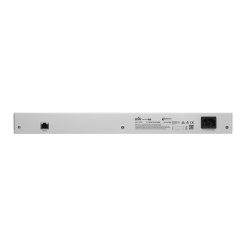 Switch PoE UniFi capa 2 Administrable de 26 puertos Gigabit (24 eth PoE y 2 SFP) 802.3 af/at / Pasivo 24V, 500 Watts, throughput de 38.69 Mpps