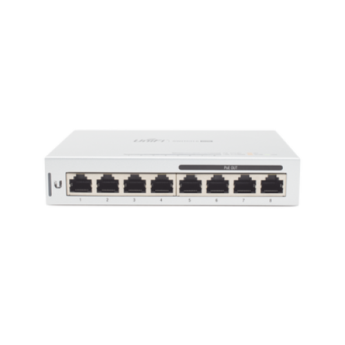 Switch UniFi Administrable capa 2 de 8 puertos Gigabit (4 Puertos Gigabit PoE 802.3af y 4 puertos Gigabit ethernet) 60W