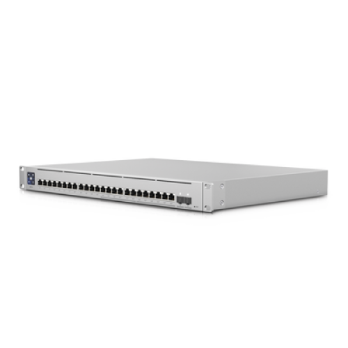 UniFi Switch Empresarial Capa 3 de 24 puertos PoE 802.3af/at (12 puertos 2.5G y 12 puertos 1G) + 2 puertos 1/10G SFP+, 400W, pantalla informativa
