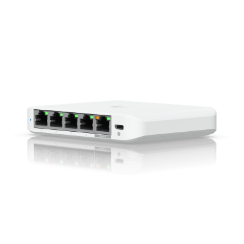 USW Flex Mini 2.5G Switch de 5 puertos 2.5G, Compacto, para Escritorio, se puede Energizar por PoE o con un Adaptador tipo USB-C USW Flex Mini 2.5G Switch de 5 puertos 2.5G, Compacto, para Escritorio, se puede Energizar por PoE o con un Adaptador tipo USB-C