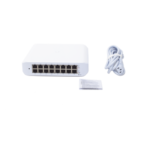 Switch UniFi Lite Administrable PoE de 16 Puertos 10/100/1000 Mbps (8 puertos 802.3af/at), 45 W 