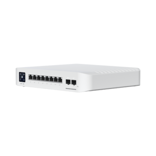 Switch UniFi Pro 8 PoE Administrable Capa 3, 8 puertos GbE / (6) puertos POE+ af/at y (2) puertos POE++ 802.3bt / (2) puertos SFP+ 10G / 120W de presupuesto POE 