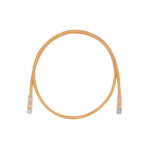 Cable de Parcheo, UTP Cat5e, Diámetro Reducido (28AWG), Color Naranja, 0.30 Metros (1 Pie)