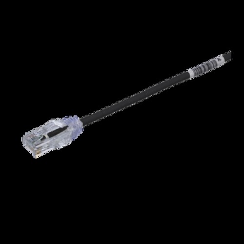 Cable de Parcheo TX6, UTP Cat6, Diámetro Reducido (28AWG), Color Negro, 0.5 Metros (1.64 Pies)