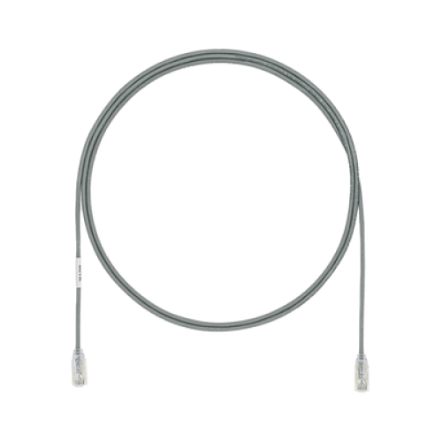 Cable de Parcheo TX6, UTP Cat6, Diámetro Reducido (28AWG), Color Gris, 1.5 Metros (4.92 Pies)