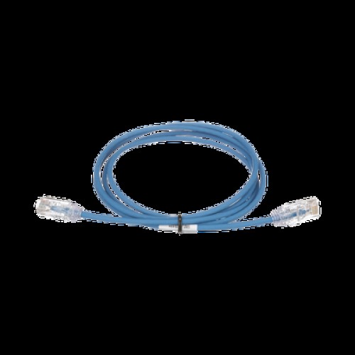 Cable de Parcheo TX6, UTP Cat6, Diámetro Reducido (28AWG), Color Azul, 12ft 