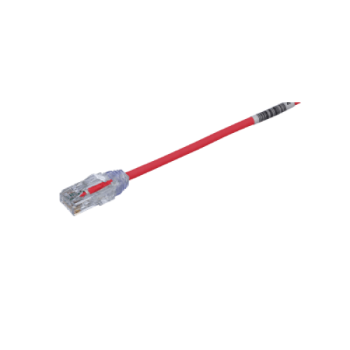 Cable de Parcheo TX6, UTP Cat6, Diámetro Reducido (28AWG), Color Rojo, 4.57 Metros (15 Pies)