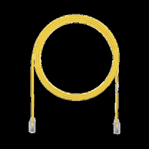 Cable de Parcheo TX6, UTP Cat6, Diámetro Reducido (28AWG), Color Amarillo, 0.3 Metros (1 Pie)
