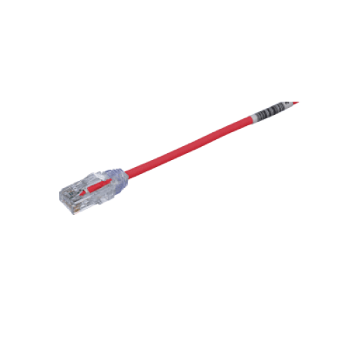 Cable de Parcheo TX6, UTP Cat6, Diámetro Reducido (28AWG), Color Rojo, 6.1 Metros (20 Pies)