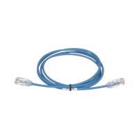 Cable de Parcheo TX6, UTP Cat6, Diámetro Reducido (28AWG), Color Azul, 0.61 Metros (2 Pies)