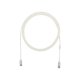 Cable de Parcheo TX6, UTP Cat6, Diámetro Reducido (28AWG), Color Blanco Mate, 0.91 Metros (3 Pies)