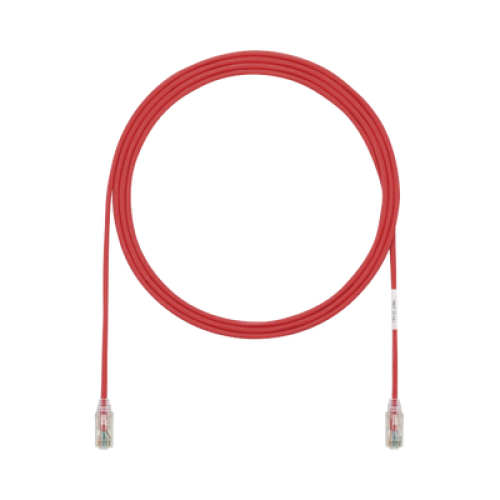 Cable de Parcheo TX6, UTP Cat6, Diámetro Reducido (28AWG), Color Rojo, 0.91 Metros (3 Pies)