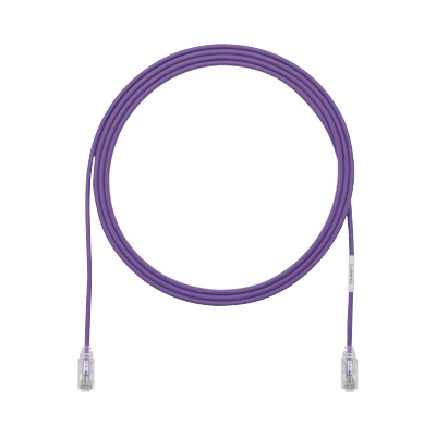 Cable de Parcheo TX6, UTP Cat6, Diámetro Reducido (28AWG), Color Violeta, 0.91 Metros (3 Pies)