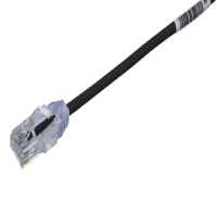 Cable de Parcheo TX6, UTP Cat6, Diámetro Reducido (28AWG), Color Negro, 16.76 Metros (55 Pies)