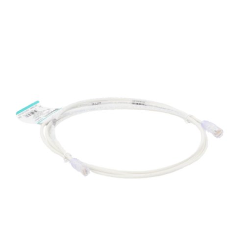 Cable de Parcheo TX6, UTP Cat6, Diámetro Reducido (28AWG), Color Blanco Mate, 2.13 Metros (7 Pies)