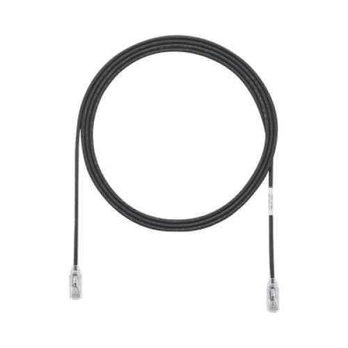 Cable de Parcheo TX6, UTP Cat6, Diámetro Reducido (28AWG), Color Negro, 2.13 Metros (7 Pies)