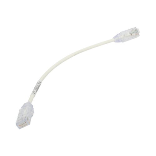 Cable de Parcheo TX6, UTP Cat6, Diámetro Reducido (28AWG), Color Blanco, 20.32 cm (8 Pulgadas)