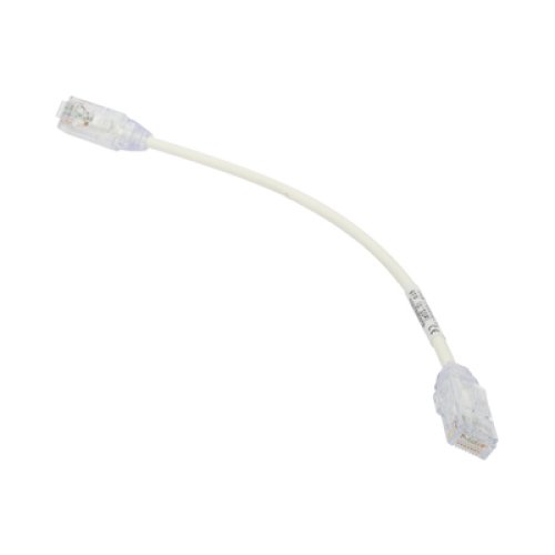 Cable de Parcheo TX6, UTP Cat6, Diámetro Reducido (28AWG), Color Blanco, 20.32 cm (8 Pulgadas)