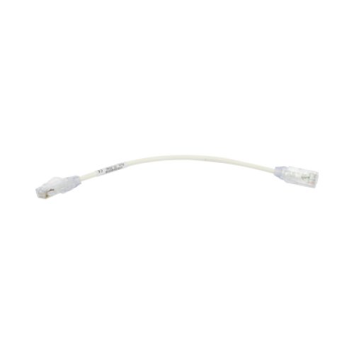 Cable de Parcheo TX6, UTP Cat6, Diámetro Reducido (28AWG), Color Blanco, 20.32 cm (8 Pulgadas)