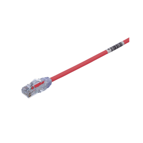 Cable de Parcheo UTP Cat6A, CM/LSZH, Diámetro Reducido (28AWG), Color Rojo, 3.05 Metros (10 Pies)