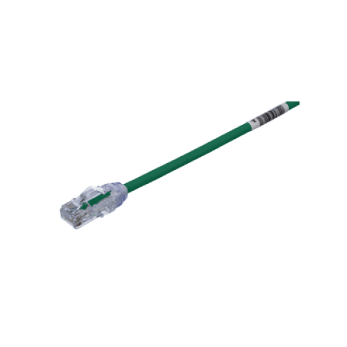 Cable de Parcheo UTP Cat6A, CM/LSZH, Diámetro Reducido (28AWG), Color Verde, 6.1 Metros (20 Pies)