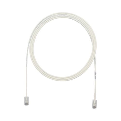 Cable de Parcheo UTP Cat6A, CM/LSZH, Diámetro Reducido (28AWG), Color Blanco Mate, 2.13 Metros (7 Pies)