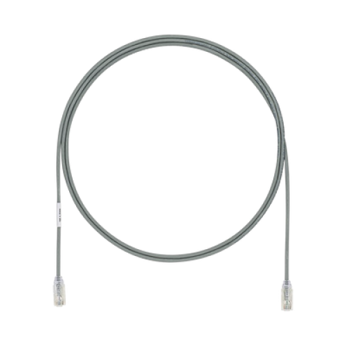 Cable de Parcheo UTP Cat6A, CM/LSZH, Diámetro Reducido (28AWG), Color Gris, 2.13 Metros (7 Pies)