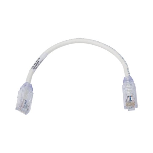 Cable de Parcheo UTP, Cat6A, Diámetro Reducido (28 AWG), CM/LSZH, Color Blanco Mate, 20.3 cm (8 Pulgadas)