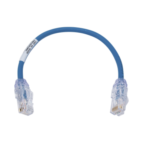Cable de Parcheo UTP, Cat6A, Diámetro Reducido (28 AWG), CM/LSZH, Color Azul, 20.3 cm (8 pulgadas)