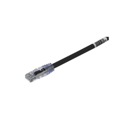 Cable de Parcheo UTP, Cat6A, 24 AWG, CM, Color Negro, 0.3 Metros (1 Pie)