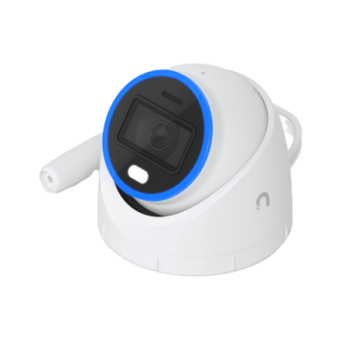Cámara UniFi Protect Turret AI blanca / 4K(8MP) / Ángulo ultra-ancho 109.9 / Visión Nocturna IR 40 m / AI Avanzado: Reconocimiento de Rostros y Matrículas / LED para color en la noche / Micrófono 2 vías / ranura M