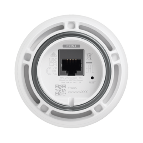 Cámara IP UniFi G5 Bullet 2k (4MPX), 30 FPS, para interior/exterior IP55 resistencia IK04 / micrófono / visión nocturna IR hasta 9 mts / detecciones inteligentes