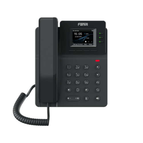 Teléfono IP empresarial para 4 líneas SIP con pantalla LCD de 2.4 pulgadas a color, Opus y conferencia de 6 vías, PoE.
