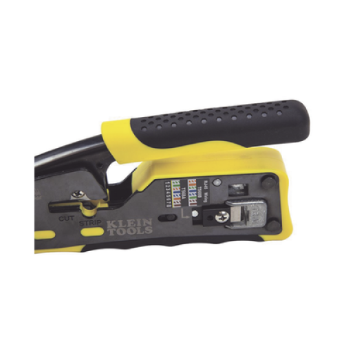 Ponchadora/Pelacables/Cortacables con Matraca para Conectores Pass-Thru RJ45 y Conectores Estándar RJ11/RJ12.