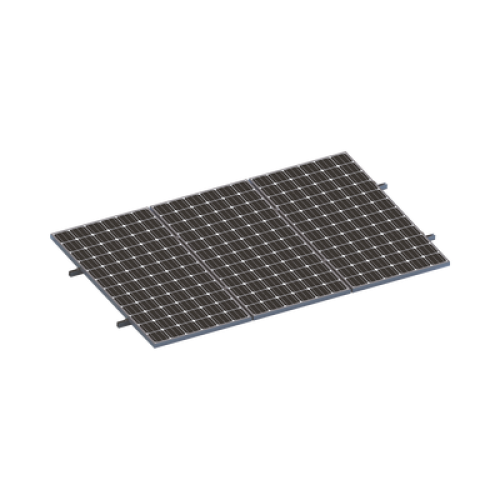 Kit De Minirieles Para Panel Solar Arreglo 1X3  Para Instalación Plano En Lámina