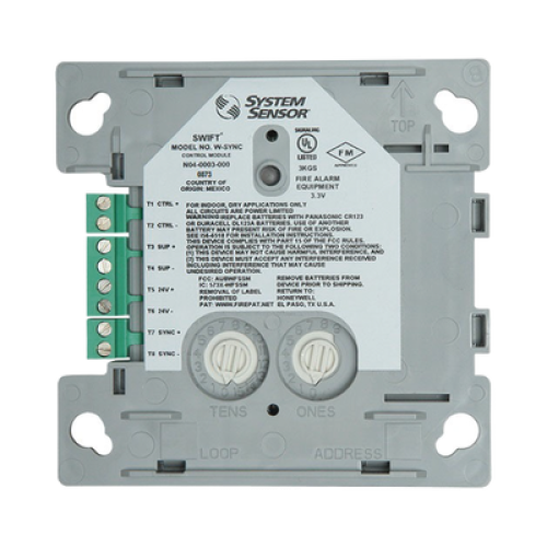 Módulo de Sincronización Inalámbrico / Compatible con Paneles Notifier, Fire-Lite, Silent Knight y Farenhyt / Incluye Baterías