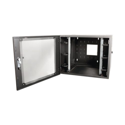 Gabinete de Pared Estándar de 19in, Abatible, de 12 UR, 610 mm de Profundidad, Color Negro
