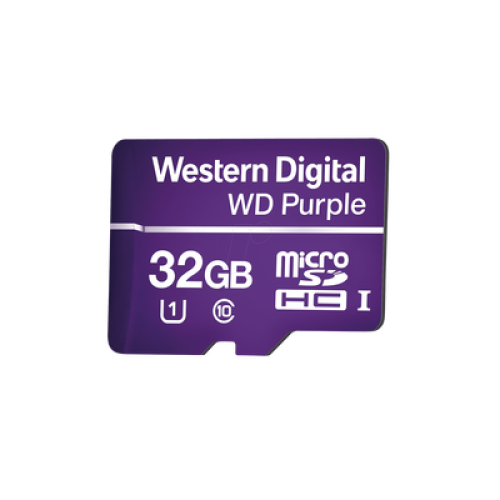 Memoria microSD de 32GB PURPLE, Especializada Para Videovigilancia, 10 VECES MAYOR DURACIÓN, 3 AÑOS DE GARANTIA