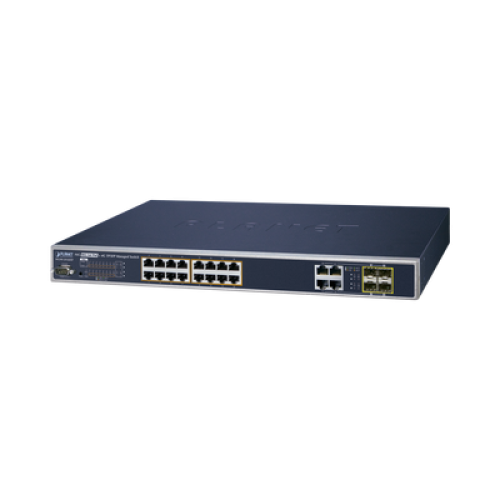Switch Administrable 16 puertos 10/100/1000 802.3at PoE 230W y 4 puertos GigabitTP/SFP Combo Switch Administrable 16 puertos 10/100/1000 802.3at PoE 230W y 4 puertos GigabitTP/SFP Combo
