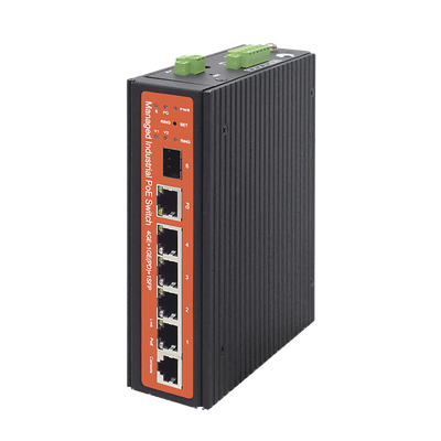 Switch industrial de 4 puertos Gigabit PoE (pasivo 24V / 802.3af/at/bt)