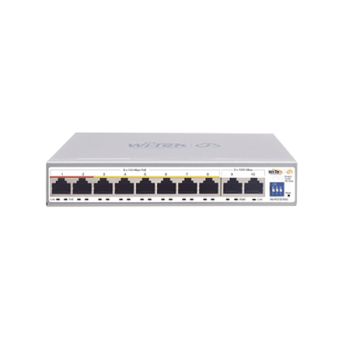 Switch PoE No administrable / PoE de Largo Alcance Hasta 250m / 8 Puertos PoE 10/100Mbps (Puerto 1 Hasta 60W, Puertos 2 al 8 Hasta 30W) + 2 Puertos Gigabit Uplink / Presupuesto 120 W / Plug and Play