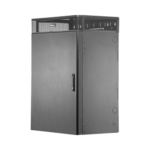 Gabinete de Montaje en Pared TrueEdge™, Con 9 UR para Equipo Activo y 9 UR para Paneles de Parcheo, Fabricado en Acero, Color Negro