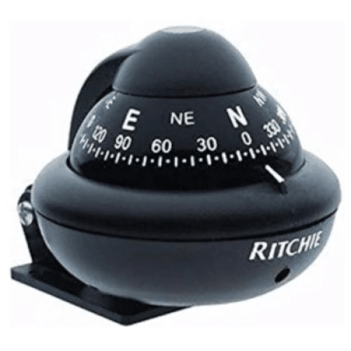 Brújula Magnética RitchieSport Compass color negro / 2 Pulgadas (51 mm) Dial Directo / Alta Visibilidad / Iluminación Nocturna Verde Interna / Montaje Reversible 300 Grados / Compensadores Internos / Construcción Composite Alta
