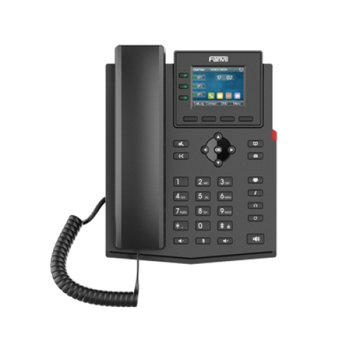 Teléfono IP empresarial para 4 líneas SIP con pantalla LCD de 2.4 pulgadas a color, Opus y conferencia de 3 vías, PoE.